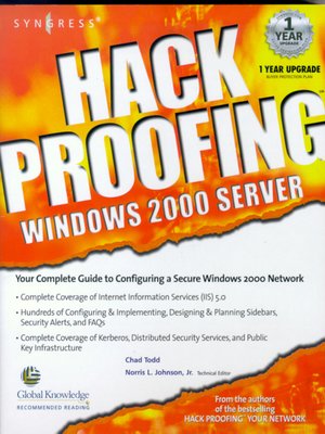 cover image of Hack Proofing Windows 2000 Server